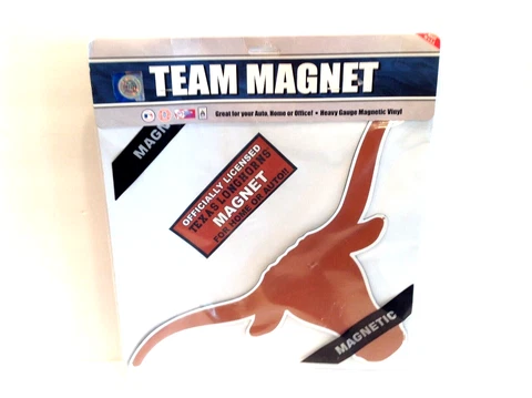 TEXAS UNIVERSITY LONGHORNS Team Magnet for Auto Home or Office Heavy Gauge Vinyl Cover