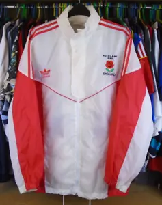 INGHILTERRA AUCKLAND 1990 GIOCHI DEL COMMONWEALTH ADIDAS SHELL TUTA GIACCA TOP LARGE - Foto 1 di 9