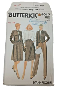 Butterick 4015 Unificado Damas Trajes Patrón Costura Talla 10 Corte y Verificado - Imagen 1 de 6