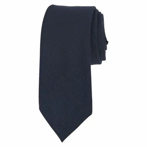 ALFANI Mens Tie Navy Blue Britton Solid 2.75 Slim Narrow Woven Dress Necktie $55 - Picture 1 of 4