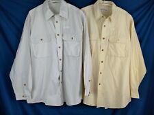 Orvis Shirt x 2, size Large, one light stone, one buttermilk yellow. 50" chest