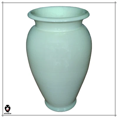 Portaombrelli in ceramica colore avorio porta ombrelli vaso arredo moderno - Immagine 1 di 3