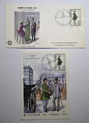 carte et enveloppe philatélique 8 /4/1967 journée du timbre 81 REALMONT - Photo 1/2