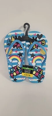 ¡NUEVO! Sandalias Chanclas Happy/Girl Power Girl Talla L (2/3) Multicolor Nuevas con Etiquetas Foto 1 de 3