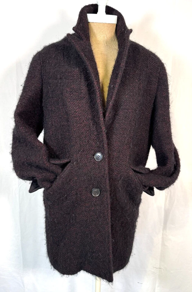 $750 Isabel Marant Etoile Dante Boucle Brown Wool Alpaca Blend Coat Jacket Sz S - Image 1 of 4