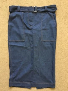 NEXT Women's Blue Denim Chambray Pencil Skirt, UK10R, approx. W30", L28.5", £38 - Picture 1 of 12
