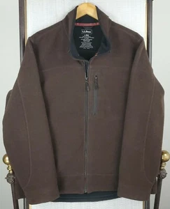 LL Bean Size Large Mens Hardfaced Wool Blend Full Zip Mocha Brown Jacket Coat - Picture 1 of 12