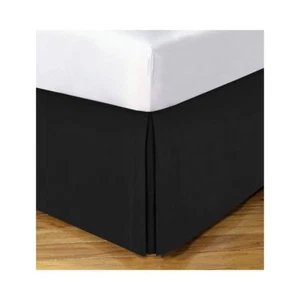 Classic Tailored Microfiber 14" Drop Length Bed Skirt Dust Ruffle Full Black - Picture 1 of 1