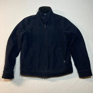 VTG Abercrombie & Fitch AF Bomber Jacket Mens Medium Navy Blue Wool Quilted - Picture 1 of 18