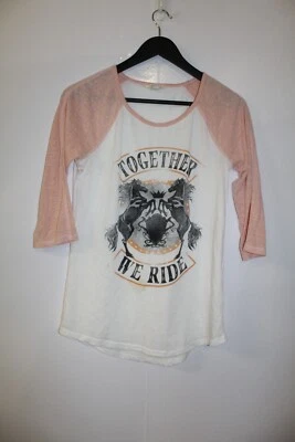 JayJays Women's White & Pink Long Sleeve 'Together We Ride' T-Shirt Size S Small - image 1 of 4