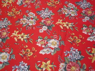  1 Yard 17 Inches Peter Pan Light Canvas Type Floral Flower 60" Wide Fabric Lot - Image 1 of 4