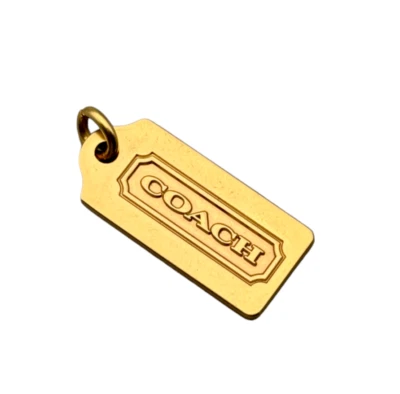 Bolsa Coach Vintage Pastilha Berloque Colar Pingente Corrente de Latão Etiqueta Pequena Pendurada - Imagem 1 de 4
