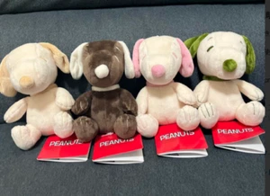 Peanuts Snoopy latte color stuffed plush complete set 4 New Japan - Picture 1 of 2