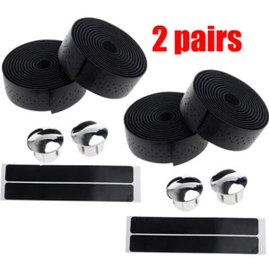 New Handlebar Tape Bicycle Bike Cycling Road PU Leather Grip Wrap Tapes 2Pairs - Picture 1 of 1