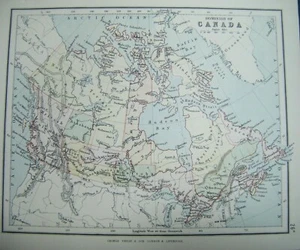 Original 1887 Antique Map of DOMINION of CANADA - Picture 1 of 2