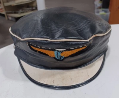 De colección Motocicleta Policía Dorado y Azul Alado Rueda Parche Ala Blanca Sombrero Gorra Foto 1 de 4