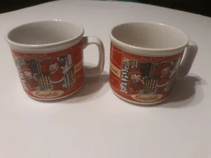 2 Campbell's Soup Kids Mug Cup  Theme: Fall Winter Christmas 1998 12 oz. - Picture 1 of 4