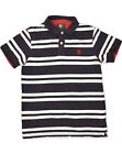 TIMBERLAND Mens Slim Fit Polo Shirt Medium Black Striped Cotton AP06