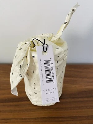 NEW Illume Frost + Fir Winter Mint Bundled Glass Scented Soy Candle White 6oz - Image 1 of 4