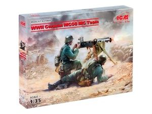 2 figuras del equipo alemán MG08 MG de la Segunda Guerra Mundial. Kit Modelo Plástico ICM 35645 Escala Modelo 1/35 - Imagen 1 de 12
