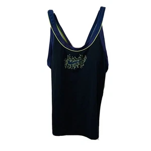 NIKE Tankini Swim Tank Top Size M/ 10 Racerback Padded Nike Logo Pool Beach Lake - Picture 1 of 7