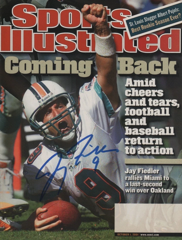 Jay Fiedler Miami Dolphins Football SIGNED Sports Illustrated 10/1/01 COA! - Imagem 1 de 1