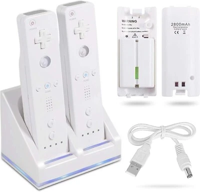 Dual Charging Station Dock +Two Batteries for Wii/Wii U Game Remote Controller - Image 1 of 4