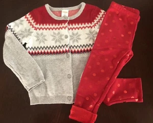 Nuevo con etiquetas Gymboree Polo Norte Fiesta Gris Suéter y Rojo Difuso Leggings Conjunto 3T 4T 5T - Imagen 1 de 8