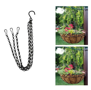 3 Strand 35cm (14") Heavy Duty Strong Hanging Basket Clip On Replacement Chain