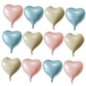 Love Heart Shaped balloons Pack of 12,18 Inch Love 12 Cream Light Pink Blue - Picture 1 of 8