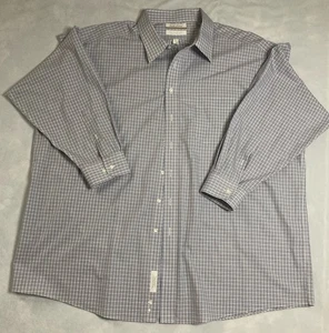Roundtree Yorke Gold Label Hemd Herren 34/35 Big Man blau braun kariert bügelfrei - Bild 1 von 9