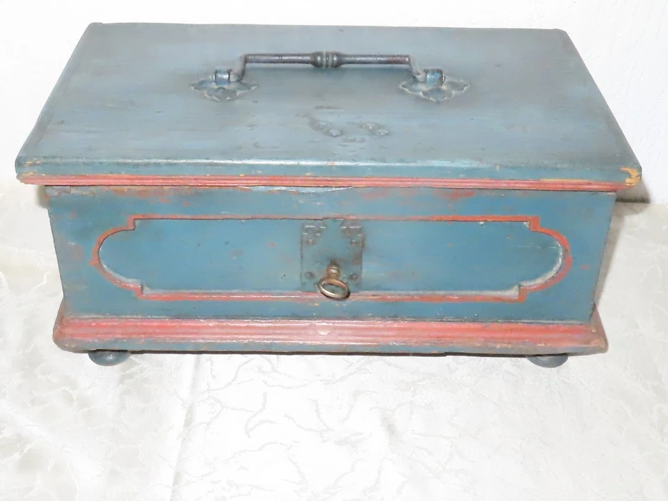 Antike Barocke Schatulle Kästchen Schreibschatulle Geldkassette ! - Bild 1 von 4