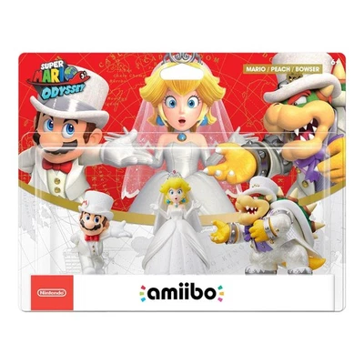 Mario, Peach, Bowser Wedding 3 Pack - Super Mario Odyssey - Nintendo Amiibo Foto 1 de 3