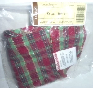 NEW Longaberger Small Recipe Liner Holiday Plaid - Picture 1 of 1