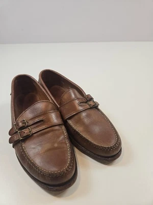 Mocassim Ralph Lauren Masculino Tamanho 9D Couro Marrom Alça Dupla Feito nos EUA - Imagem 1 de 4
