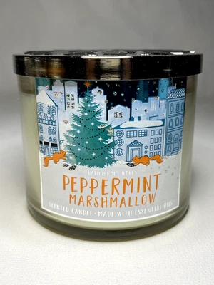 Bath&Body Works MENTA MALVAVISCO 3 Mechas Vela VELA PERFUMADA 14,5 OZ RARA Foto 1 de 4