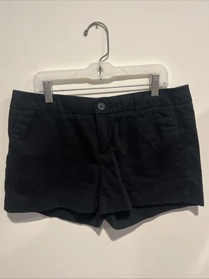 Pantalones Cortos Merona Para Mujer Talla 4 Algodón Chino Negro Bolsillos Cinturón Lazos Foto 1 de 3
