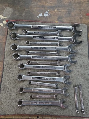 Juego de llaves combinadas métricas vintage Craftsman EE. UU. 17 VA, VV 6-18,21,22,24,25 Foto 1 de 4