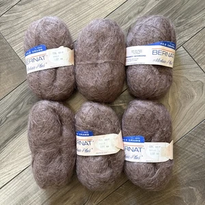 Lote De Colección De 6 Madejas Bernat Mohair Plus Mezcla De Lana Hilo Sable 1.5 OZ cada una EE. UU. - Imagen 1 de 5