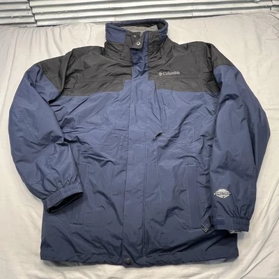Columbia Jacket Mens Medium Blue Black Bugaboo Interchange Omni-Tech Waterproof - Image 1 of 4