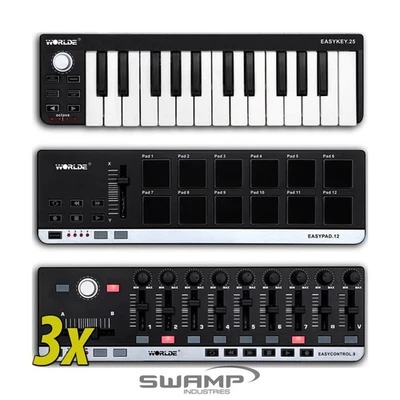 3x MIDI Controller Combo Pack - MIDI Keyboard, MIDI Drum Pad, DAW Controller - Bild 1 von 4