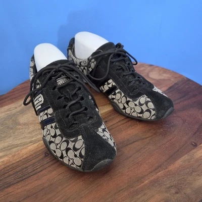 Zapatillas deportivas de gamuza COACH Remonna Signature Jacquard patrón C negras grises para mujer 8 Foto 1 de 4