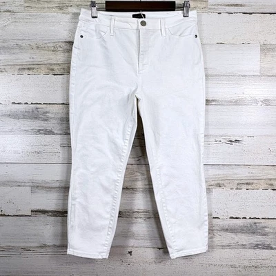 Talbots Womens Jeggings Crop White Denim Jeans Pants Size 8P Petite - Image 1 of 4