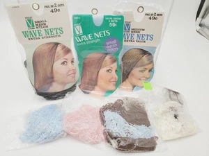 Lote De Colección Vogue Por Glemby Paquetes Redes Onda Redes Para El Cabello Rosa Azul Negro Blanco - Imagen 1 de 8