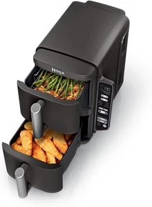 8QT Air Fryer SL201 Schwarz 2 Körbe Doppelstapel 6 in 1 Braten Backen Spülmaschinenfest - Bild 1 von 12