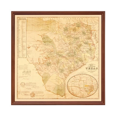 Old Map of Texas 1853 - Vintage Texas Art - Image 1 of 4