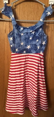Vestido Jumping Beans Niñas Rojo Blanco y Azul Estrellas Rayas EE. UU. 4 de Julio Niña Talla 7 Foto 1 de 3