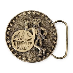 Raro Vintage Mac Tools Edición Limitada Hombre Hebilla de Cinturón Latón Sólido Con Estrellas - Imagen 1 de 6