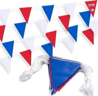 Bandera banderín verde y blanco 105 pies, 7"x10" fluorescente Foto 1 de 4