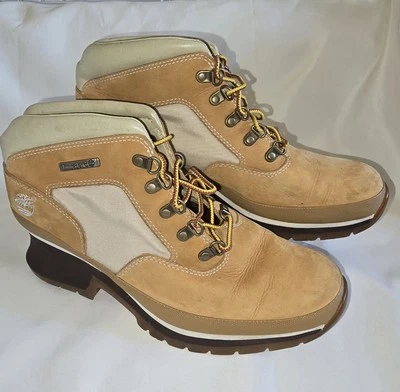 Botas para mujer Timberland gruesas de cuero con tacón de cuña talla 8 M Foto 1 de 4